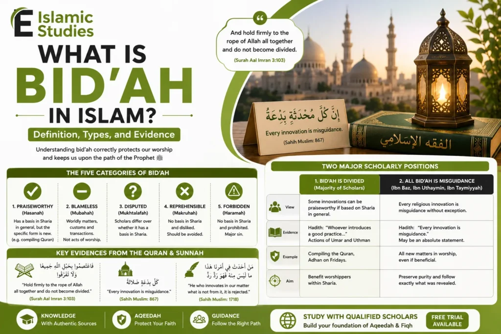 What Is Bid’ah in Islam? Definition, Types, and Evidence