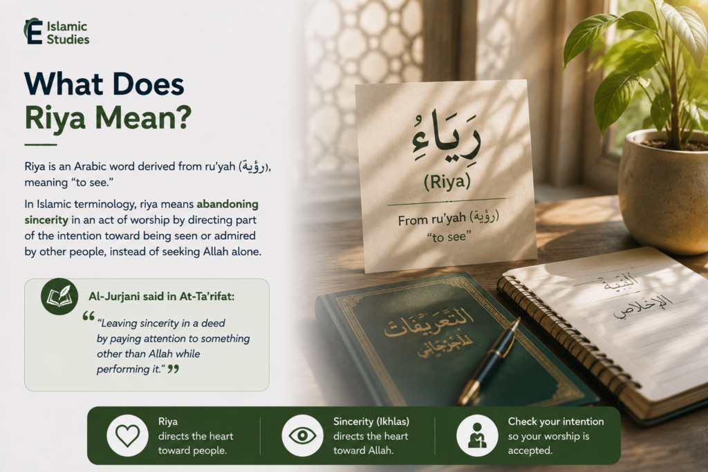 What Is Riya in Islam? Meaning, Danger, and How to Protect Your Worship From Showing Off 1 What Does Riya Mean in Islam?