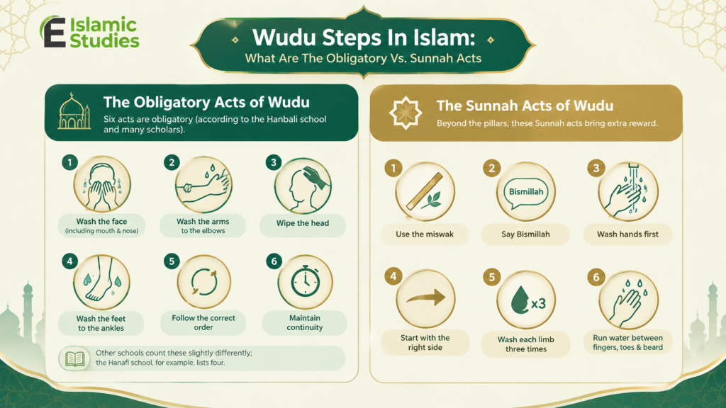 Wudu Steps Obligatory and Sunnah Acts